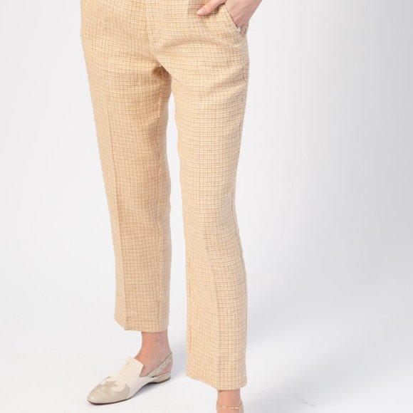 FORTE FORTE Vichy Handcrafted Cotton Linen Pant in Rosa - Picture 2 of 5